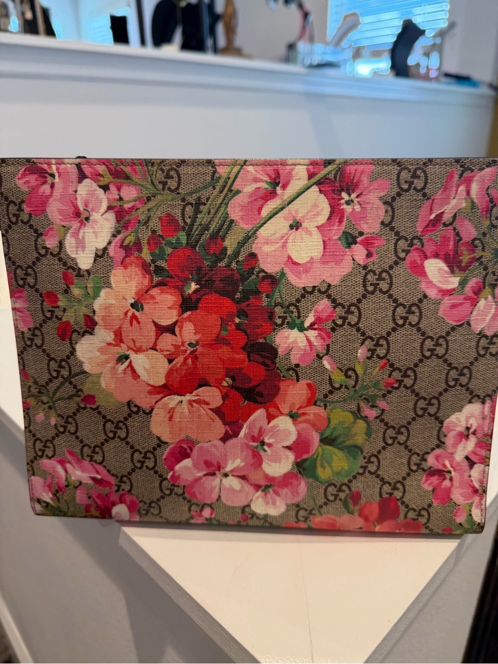 Authentic Gucci Floral Monogram Canvas Pouch